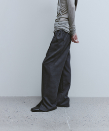 YOUTH（ユース）の「Button Detail Structured Pants-Charcoal Stripe（スラックス）」