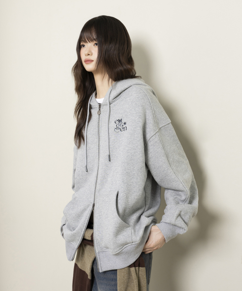 2WAY Fod‑Zip Up — двусторонний фуджип‑апп, меланж