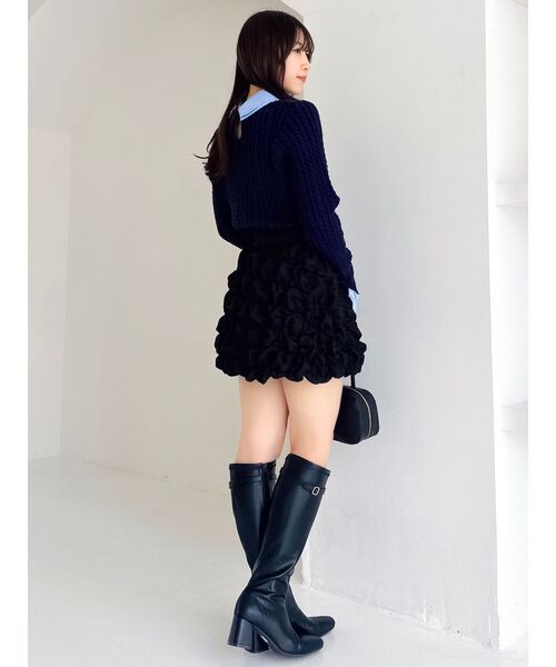 dazzlin（ダズリン）の「シュリンクミニスカート（スカート・レディース・オフホワイト/ブラック・MEDIUM/SMALL）」の7枚目の写真