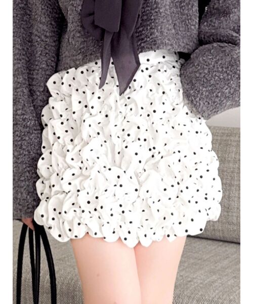 dazzlin（ダズリン）の「シュリンクミニスカート（スカート・レディース・オフホワイト/ブラック・MEDIUM/SMALL）」の10枚目の写真