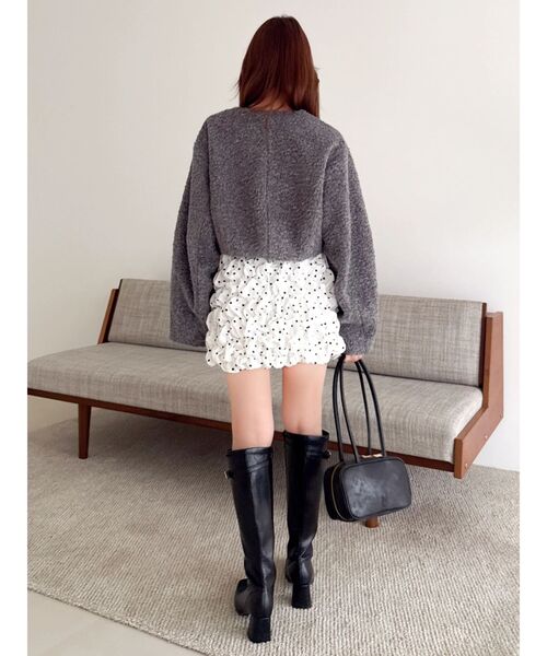 dazzlin（ダズリン）の「シュリンクミニスカート（スカート・レディース・オフホワイト/ブラック・MEDIUM/SMALL）」の13枚目の写真