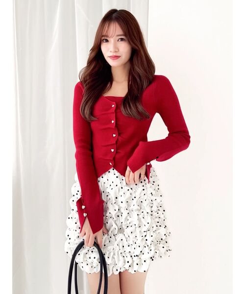 dazzlin（ダズリン）の「シュリンクミニスカート（スカート・レディース・オフホワイト/ブラック・MEDIUM/SMALL）」の14枚目の写真