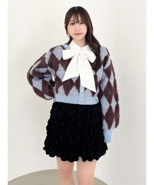 dazzlin（ダズリン）の「シュリンクミニスカート（スカート・レディース・オフホワイト/ブラック・MEDIUM/SMALL）」の18枚目の写真