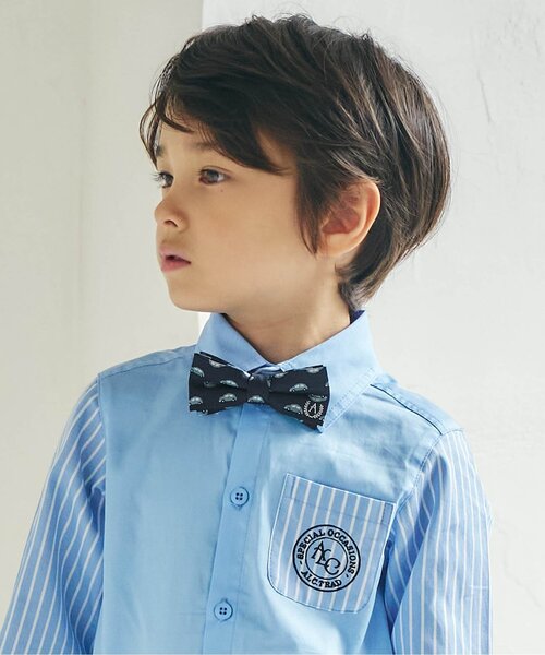 apres les cours(アプレレクール)の「フォーマル蝶ネクタイ(ネクタイ・キッズ・ストライプ/ネイビー・FREE)」の1枚目の写真