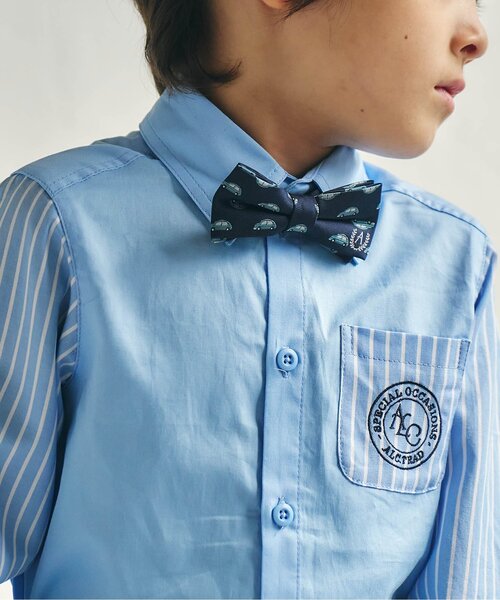 apres les cours(アプレレクール)の「フォーマル蝶ネクタイ(ネクタイ・キッズ・ストライプ/ネイビー・FREE)」の4枚目の写真