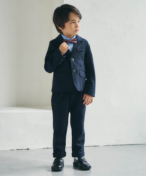 apres les cours(アプレレクール)の「フォーマル蝶ネクタイ(ネクタイ・キッズ・ストライプ/ネイビー・FREE)」の5枚目の写真