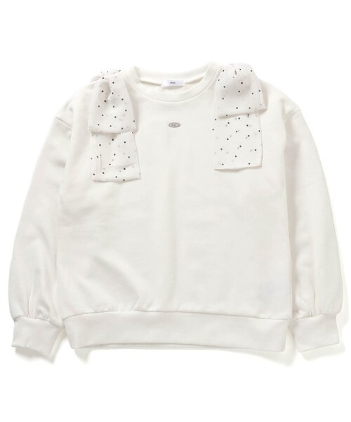 algy（アルジー）の「肩りぼんトレーナー（スウェット・キッズ・ピンク/グレー/オフホワイト・130/140/150/160）」の8枚目の写真