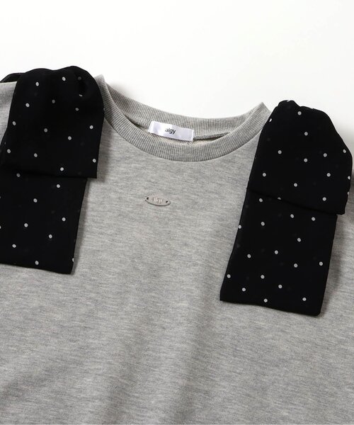 algy（アルジー）の「肩りぼんトレーナー（スウェット・キッズ・ピンク/グレー/オフホワイト・130/140/150/160）」の14枚目の写真