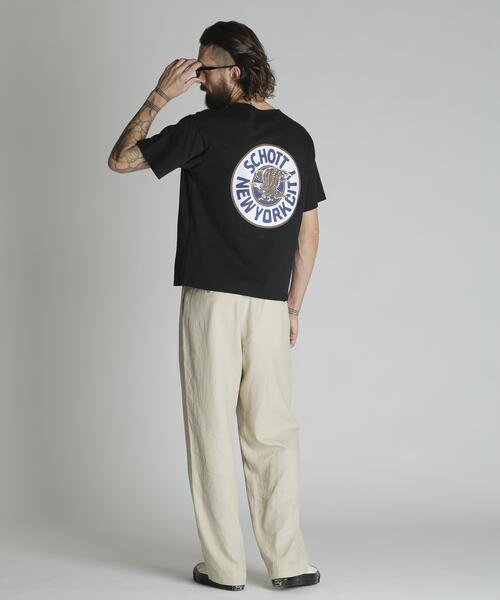 Schott(ショット)の「Schott/ショット/CIRCLE EAGLE COMPACT T-SHIRT/サークル イーグル コンパクト Tシャツ(Tシャツ/カットソー・メンズ・ブラック/ネイビー/ホワイト・2XL/XL/L/M)」の4枚目の写真