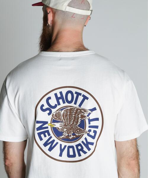 Schott(ショット)の「Schott/ショット/CIRCLE EAGLE COMPACT T-SHIRT/サークル イーグル コンパクト Tシャツ(Tシャツ/カットソー・メンズ・ブラック/ネイビー/ホワイト・2XL/XL/L/M)」の21枚目の写真