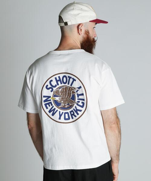 Schott(ショット)の「Schott/ショット/CIRCLE EAGLE COMPACT T-SHIRT/サークル イーグル コンパクト Tシャツ(Tシャツ/カットソー・メンズ・ブラック/ネイビー/ホワイト・2XL/XL/L/M)」の20枚目の写真
