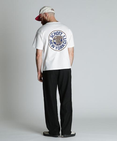 Schott(ショット)の「Schott/ショット/CIRCLE EAGLE COMPACT T-SHIRT/サークル イーグル コンパクト Tシャツ(Tシャツ/カットソー・メンズ・ブラック/ネイビー/ホワイト・2XL/XL/L/M)」の18枚目の写真