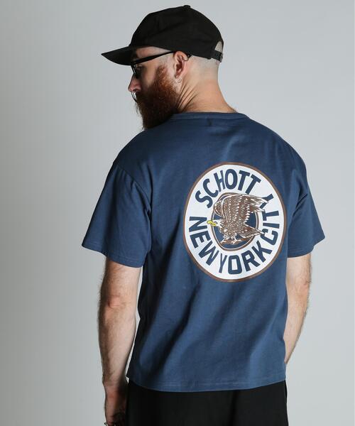 Schott(ショット)の「Schott/ショット/CIRCLE EAGLE COMPACT T-SHIRT/サークル イーグル コンパクト Tシャツ(Tシャツ/カットソー・メンズ・ブラック/ネイビー/ホワイト・2XL/XL/L/M)」の13枚目の写真