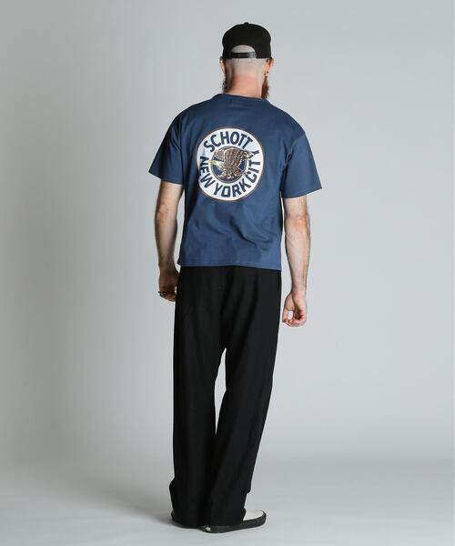 Schott(ショット)の「Schott/ショット/CIRCLE EAGLE COMPACT T-SHIRT/サークル イーグル コンパクト Tシャツ(Tシャツ/カットソー・メンズ・ブラック/ネイビー/ホワイト・2XL/XL/L/M)」の11枚目の写真