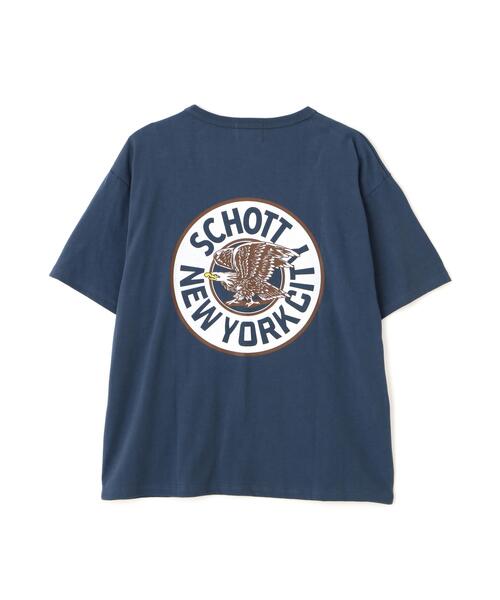 Schott(ショット)の「Schott/ショット/CIRCLE EAGLE COMPACT T-SHIRT/サークル イーグル コンパクト Tシャツ(Tシャツ/カットソー・メンズ・ブラック/ネイビー/ホワイト・2XL/XL/L/M)」の8枚目の写真