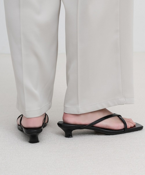 select MOCA（セレクトモカ）の「ワイドスクエアトングローヒールサンダル（サンダル・レディース・ブラック・SMALL/MEDIUM/LARGE）」の6枚目の写真