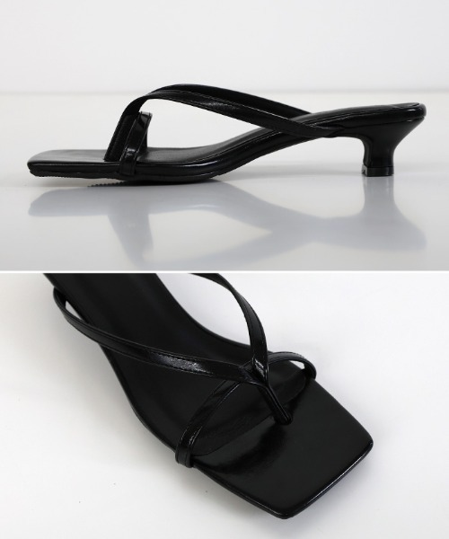 select MOCA（セレクトモカ）の「ワイドスクエアトングローヒールサンダル（サンダル・レディース・ブラック・SMALL/MEDIUM/LARGE）」の9枚目の写真