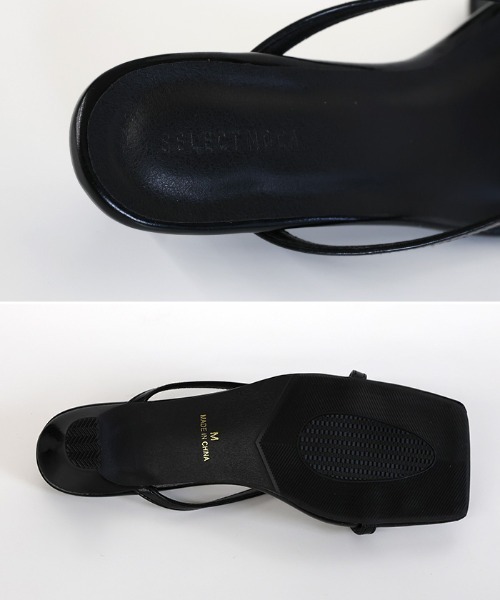 select MOCA（セレクトモカ）の「ワイドスクエアトングローヒールサンダル（サンダル・レディース・ブラック・SMALL/MEDIUM/LARGE）」の10枚目の写真