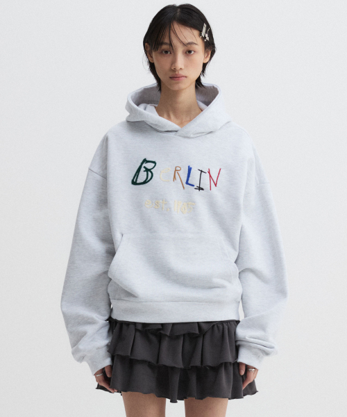 DNSR WOMEN(ディーエヌエスアールウーマン)の「クロップベルリンフードパーカーグレー(パーカー・レディース・その他・MEDIUM)」の1枚目の写真
