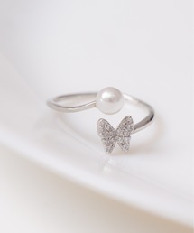 LINFA　（リンファ）の「バタフライ＆パール　組み合わせデザインリング（リング）」