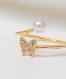 LINFA　（リンファ）の「バタフライ＆パール　組み合わせデザインリング（リング）」