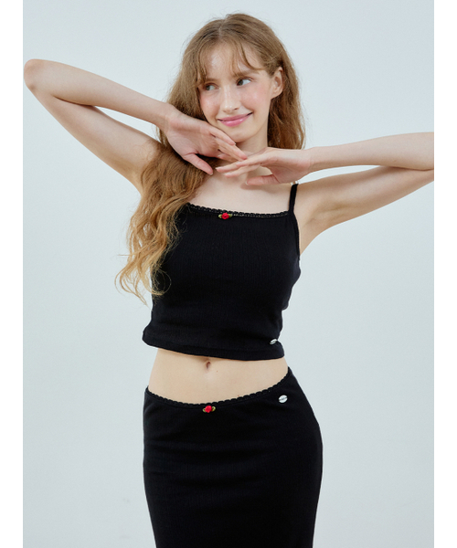 HHIPS（ダブルヒップス）の「アイレットナシローズタンクトップ（ブラック）（Tシャツ/カットソー・レディース・その他・FREE）」の3枚目の写真