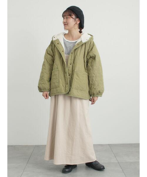 Samansa Mos2（サマンサ モスモス）の「リバーシブルボアブルゾン（ブルゾン・レディース・カーキ/ブラック/グリーン/キナリ・F）」の8枚目の写真