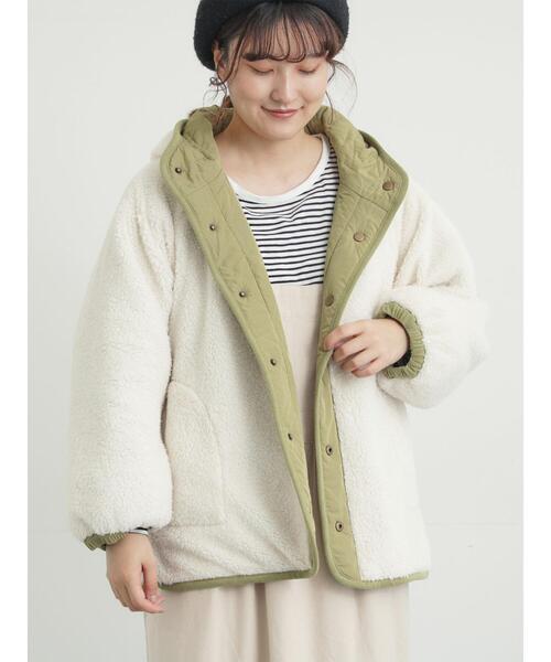 Samansa Mos2（サマンサ モスモス）の「リバーシブルボアブルゾン（ブルゾン・レディース・カーキ/ブラック/グリーン/キナリ・F）」の11枚目の写真