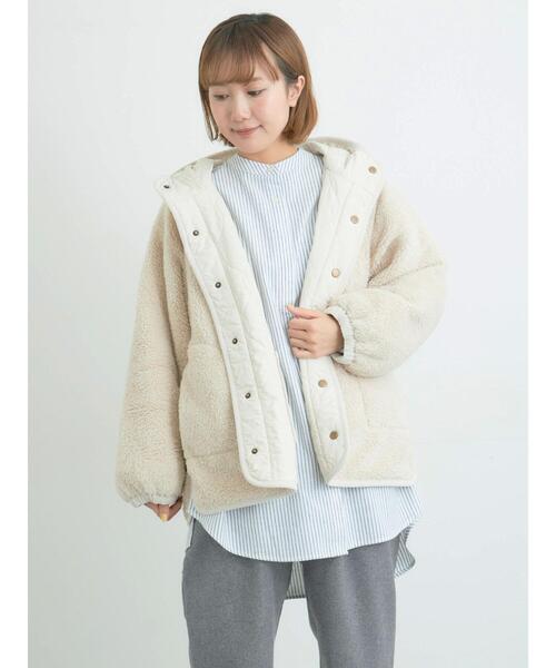 Samansa Mos2（サマンサ モスモス）の「リバーシブルボアブルゾン（ブルゾン・レディース・カーキ/ブラック/グリーン/キナリ・F）」の14枚目の写真