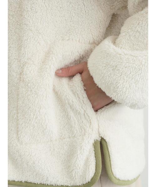 Samansa Mos2（サマンサ モスモス）の「リバーシブルボアブルゾン（ブルゾン・レディース・カーキ/ブラック/グリーン/キナリ・F）」の5枚目の写真