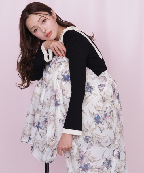 JILL by JILL STUART（ジルバイジルスチュアート）の「シアーアートフラワープリントスカート（スカート・レディース・ホワイト系その他/ブルー系その他/ピンク系その他・FREE）」の6枚目の写真