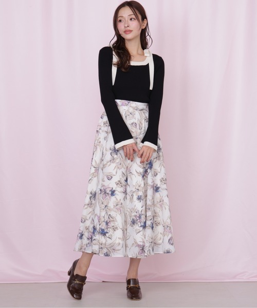 JILL by JILL STUART（ジルバイジルスチュアート）の「シアーアートフラワープリントスカート（スカート・レディース・ホワイト系その他/ブルー系その他/ピンク系その他・FREE）」の7枚目の写真