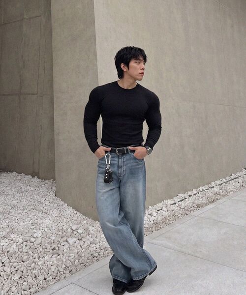 PHERMENON(フェルメノン)の「マッスルフィットイージーロングスリーブ - グレー(Tシャツ/カットソー・メンズ・その他・1/2/3)」の5枚目の写真