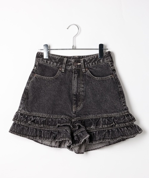 Heather（ヘザー）の「ハイウエストデニムフリルショートパンツ　647646（デニムパンツ・レディース・ブルー/ブラック/ベージュ・S/M）」の13枚目の写真