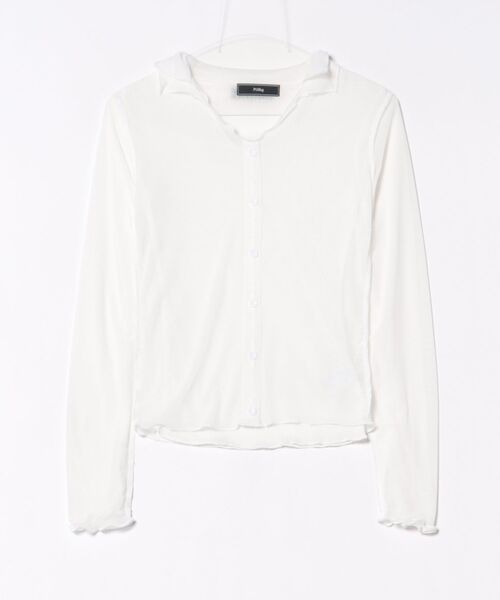 Pt18kg(プラチナイチハチキログラム)の「Vネックシアーレイヤード風トップス(Tシャツ/カットソー・レディース・ホワイト/ブラック/グレー・FREE)」の1枚目の写真