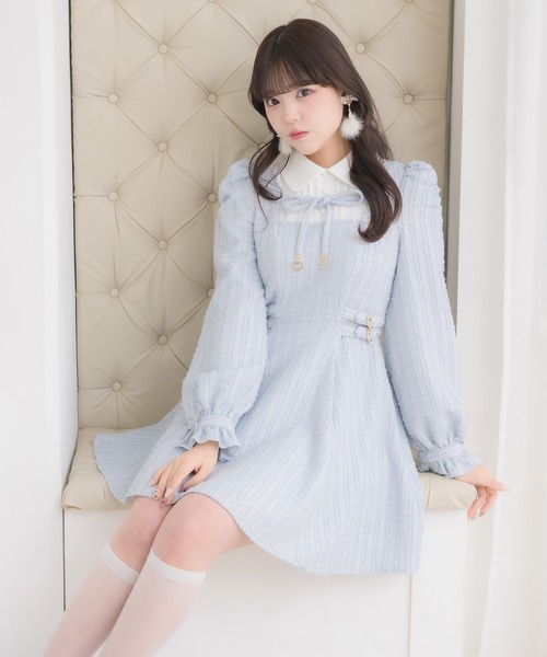 ROJITA(ロジータ)の「レイヤードラメツイードワンピース(ワンピース・レディース・サックスブルー/ブラック/ボルドー・FREE)」の18枚目の写真