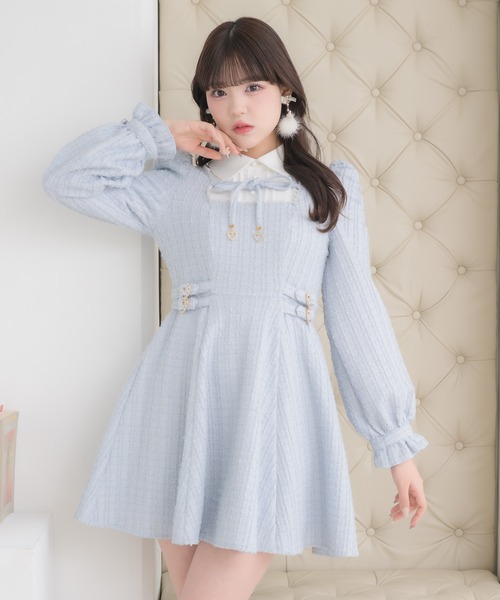 ROJITA(ロジータ)の「レイヤードラメツイードワンピース(ワンピース・レディース・サックスブルー/ブラック/ボルドー・FREE)」の20枚目の写真