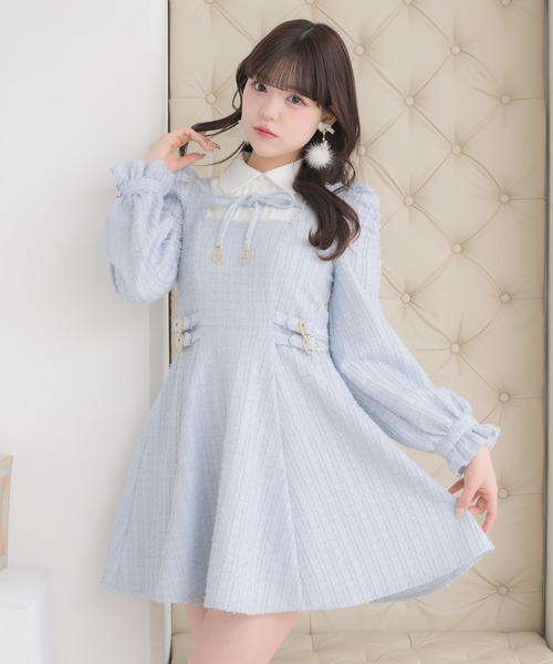 ROJITA(ロジータ)の「レイヤードラメツイードワンピース(ワンピース・レディース・サックスブルー/ブラック/ボルドー・FREE)」の22枚目の写真