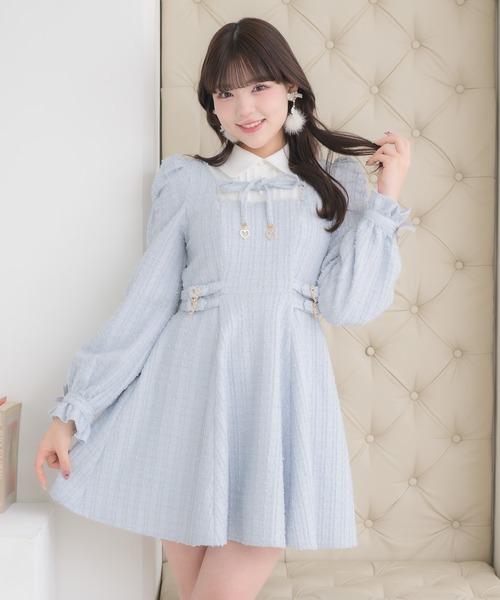 ROJITA(ロジータ)の「レイヤードラメツイードワンピース(ワンピース・レディース・サックスブルー/ブラック/ボルドー・FREE)」の21枚目の写真