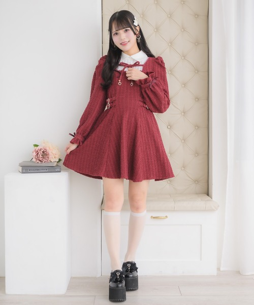 ROJITA(ロジータ)の「レイヤードラメツイードワンピース(ワンピース・レディース・サックスブルー/ブラック/ボルドー・FREE)」の10枚目の写真