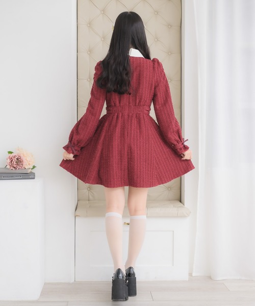 ROJITA(ロジータ)の「レイヤードラメツイードワンピース(ワンピース・レディース・サックスブルー/ブラック/ボルドー・FREE)」の13枚目の写真