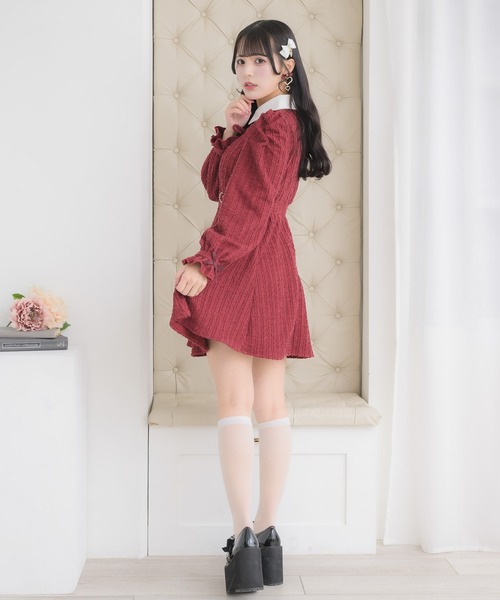 ROJITA(ロジータ)の「レイヤードラメツイードワンピース(ワンピース・レディース・サックスブルー/ブラック/ボルドー・FREE)」の14枚目の写真