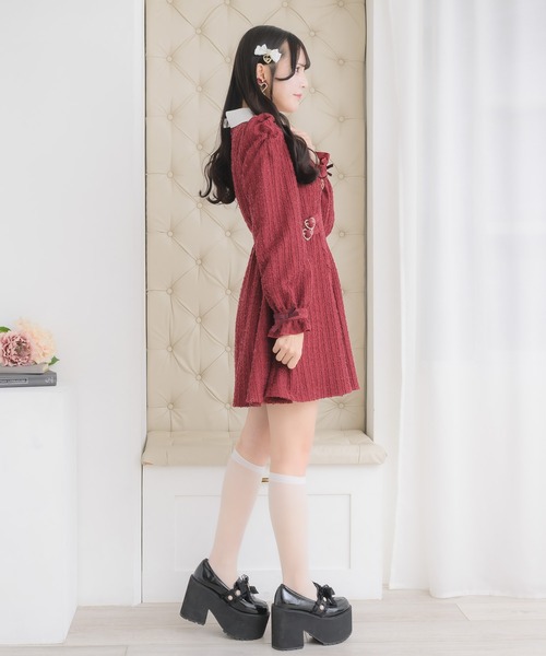 ROJITA(ロジータ)の「レイヤードラメツイードワンピース(ワンピース・レディース・サックスブルー/ブラック/ボルドー・FREE)」の15枚目の写真