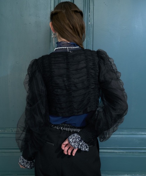 HARE（ハレ）の「【CEREMONY】ギャザーデザインボレロ(HARE)（カーディガン/ボレロ・レディース・ブラック/ブルー・FREE）」の14枚目の写真