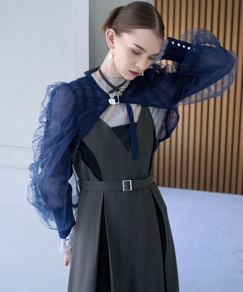 HARE（ハレ）の「【CEREMONY】ギャザーデザインボレロ(HARE)（カーディガン/ボレロ・レディース・ブラック/ブルー・FREE）」の15枚目の写真