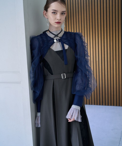 HARE（ハレ）の「【CEREMONY】ギャザーデザインボレロ(HARE)（カーディガン/ボレロ・レディース・ブラック/ブルー・FREE）」の16枚目の写真