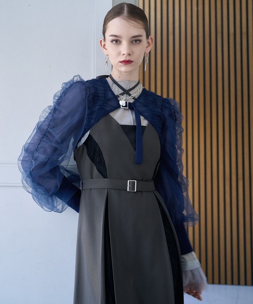 HARE（ハレ）の「【CEREMONY】ギャザーデザインボレロ(HARE)（カーディガン/ボレロ・レディース・ブラック/ブルー・FREE）」の17枚目の写真