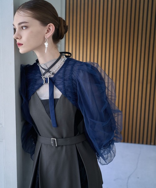 HARE（ハレ）の「【CEREMONY】ギャザーデザインボレロ(HARE)（カーディガン/ボレロ・レディース・ブラック/ブルー・FREE）」の18枚目の写真