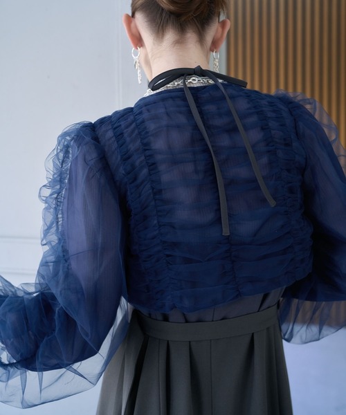 HARE（ハレ）の「【CEREMONY】ギャザーデザインボレロ(HARE)（カーディガン/ボレロ・レディース・ブラック/ブルー・FREE）」の19枚目の写真