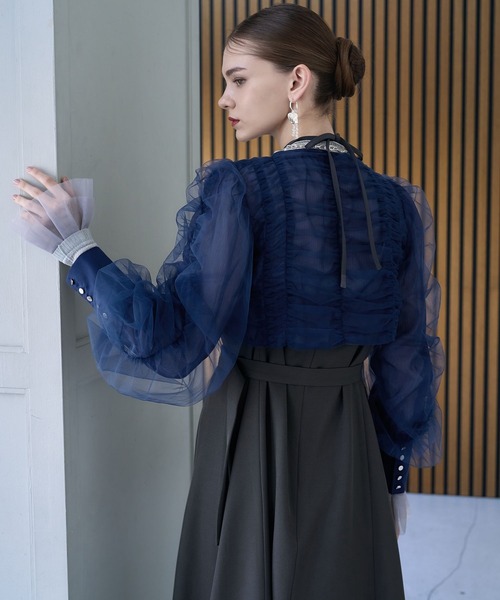 HARE（ハレ）の「【CEREMONY】ギャザーデザインボレロ(HARE)（カーディガン/ボレロ・レディース・ブラック/ブルー・FREE）」の20枚目の写真